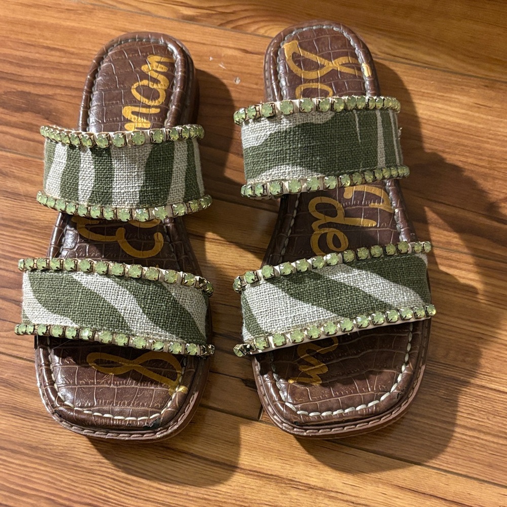 Sam Edelman Olive and Brown Strappy Sandals